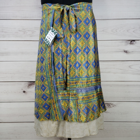 Darn Good Yarn Dresses & Skirts - Darn Good Yarn Sari Silk Wrap Skirt Tea Goddess